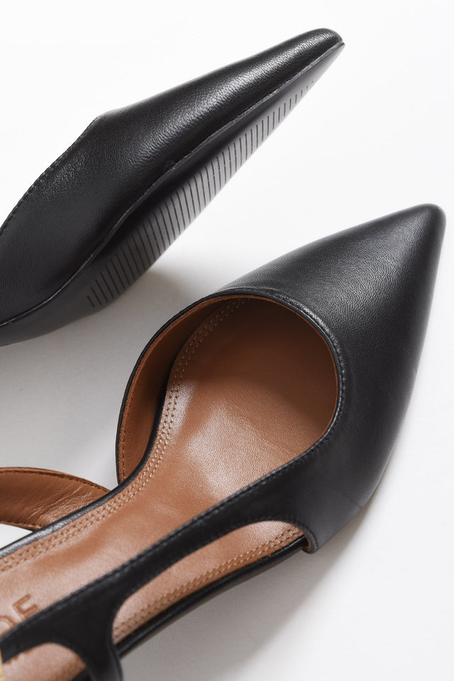 Kaylee Black Leather Slingback Heel image 3