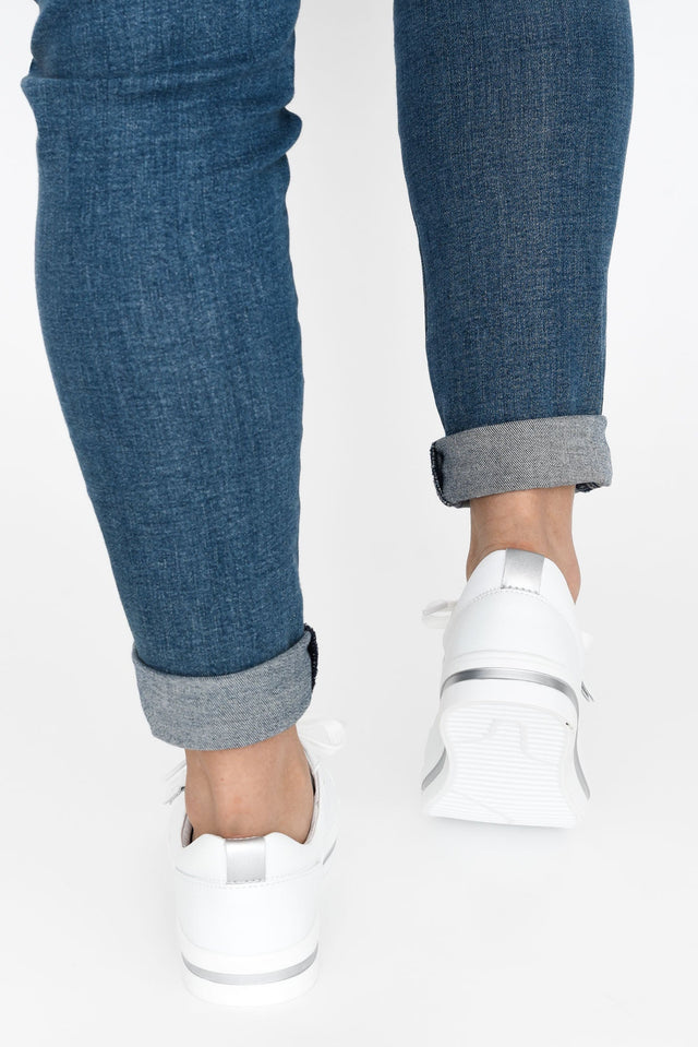 Kiki White Leather Zip Sneaker image 10