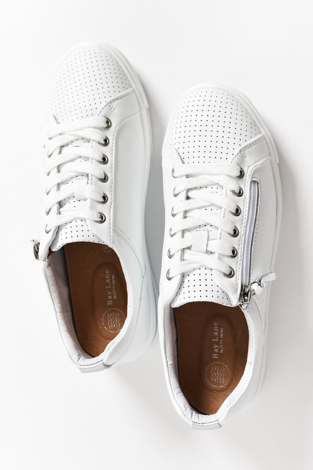 Kiki White Leather Zip Sneaker image 6