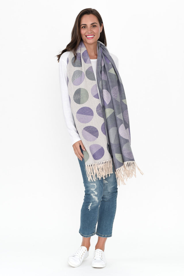 Kindra Indigo Geo Tassel Scarf image 3