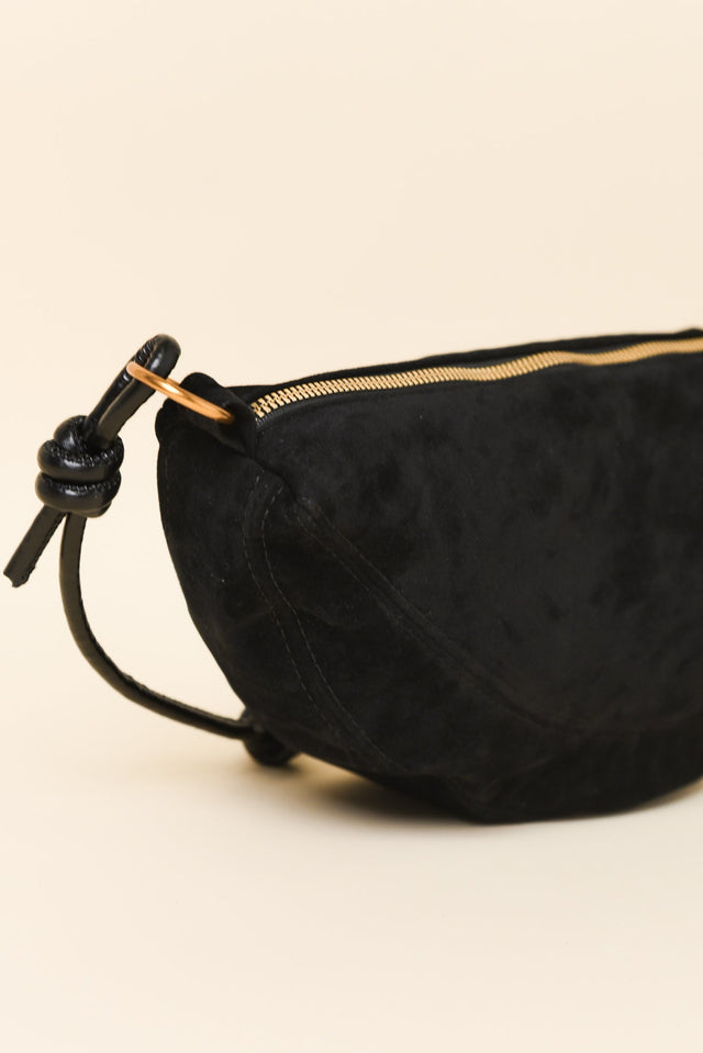 Kirsten Black Faux Suede Crossbody Bag image 3