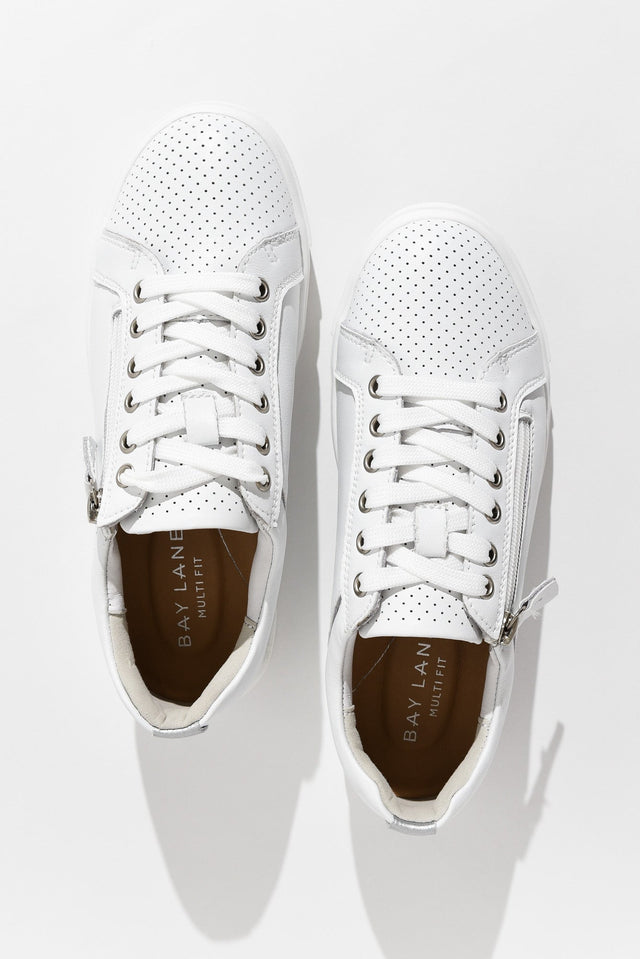 Koko White Leather Zip Sneaker image 5