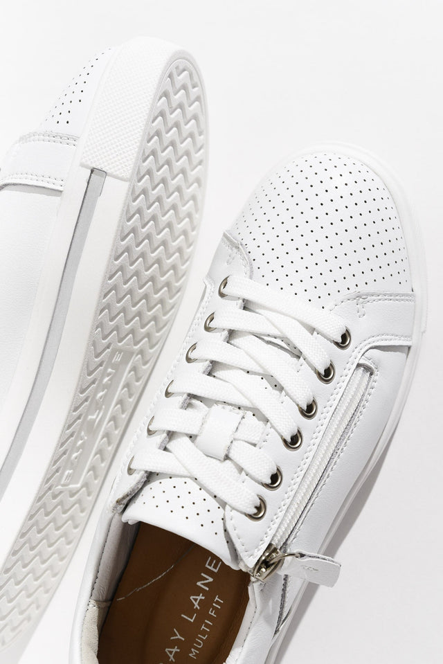 Koko White Leather Zip Sneaker image 3