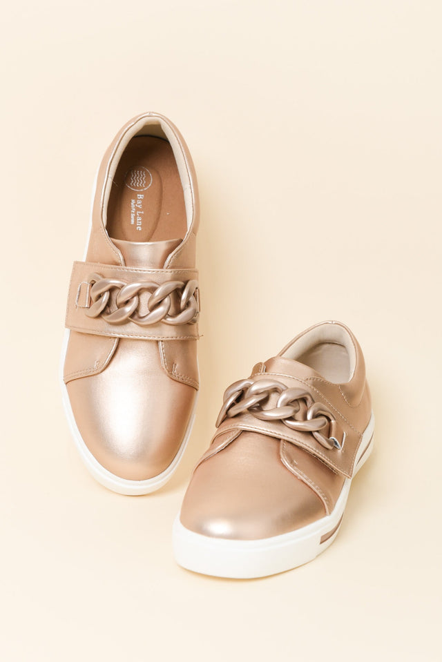 Koolah Rose Gold Leather Chain Sneaker image 2