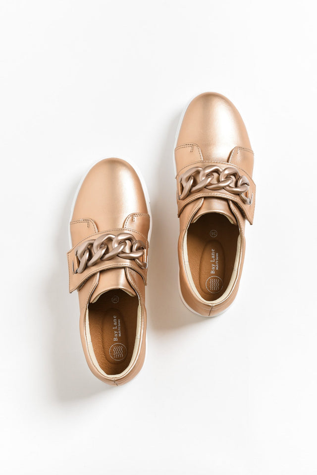 Koolah Rose Gold Leather Chain Sneaker image 4