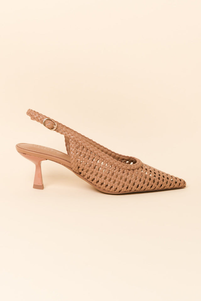 Koscuszkio Tan Leather Woven Heel image 1