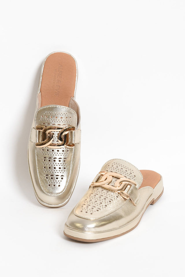 Labour Gold Leather Cut Out Mule image 2