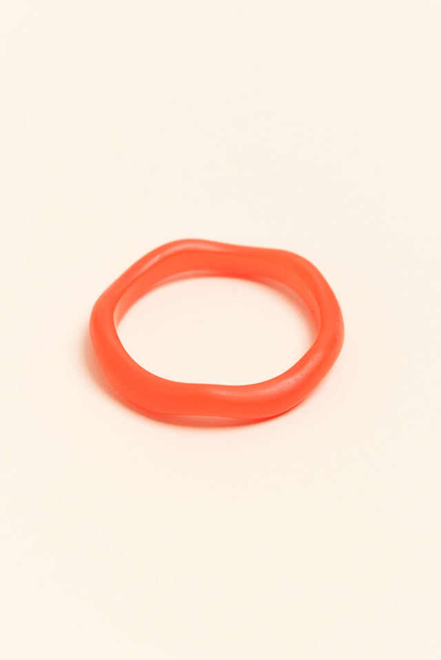 Lia Orange Resin Wave Bangle image 2
