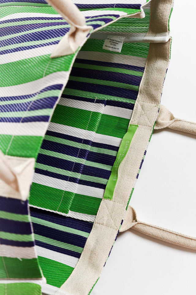 Lochan Green Stripe Large Tote Bag image 2