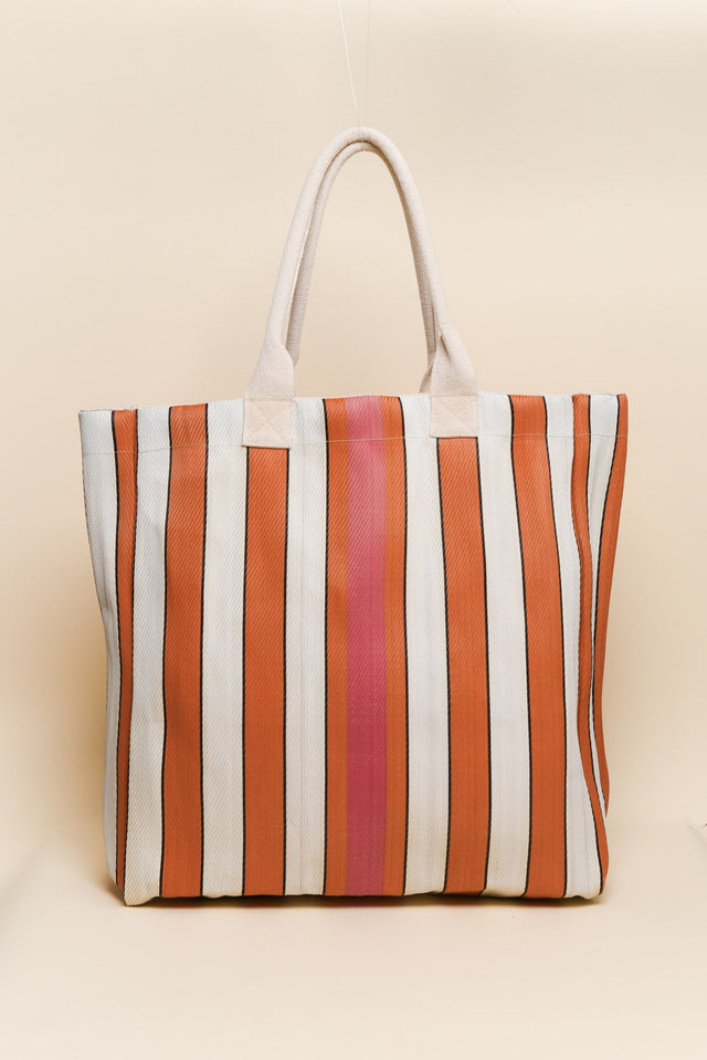 Lochan Orange Stripe Medium Tote Bag