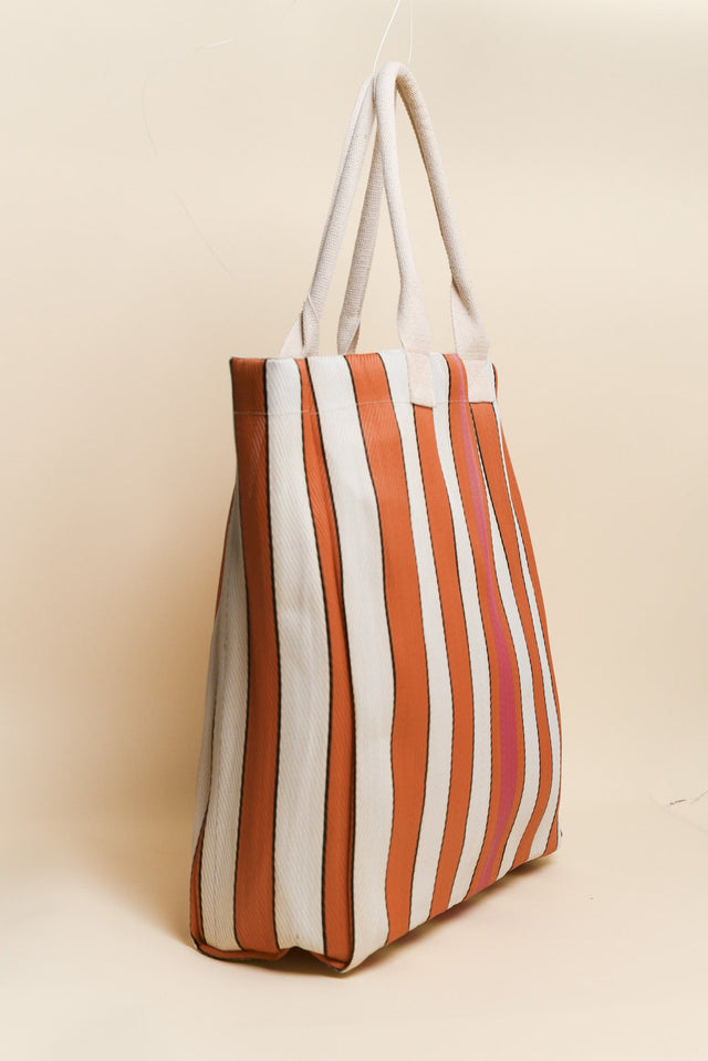 Lochan Orange Stripe Medium Tote Bag