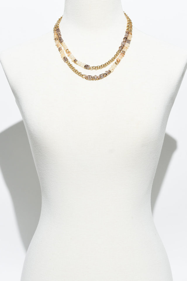Lucia Gold Beaded Layered Necklace image 2