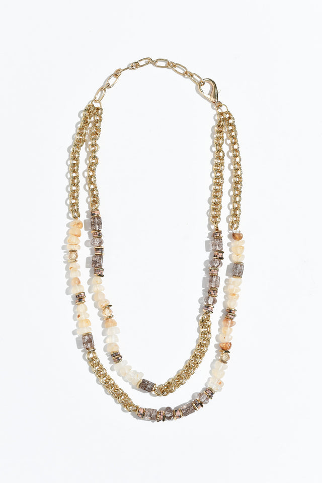 Lucia Gold Beaded Layered Necklace image 1