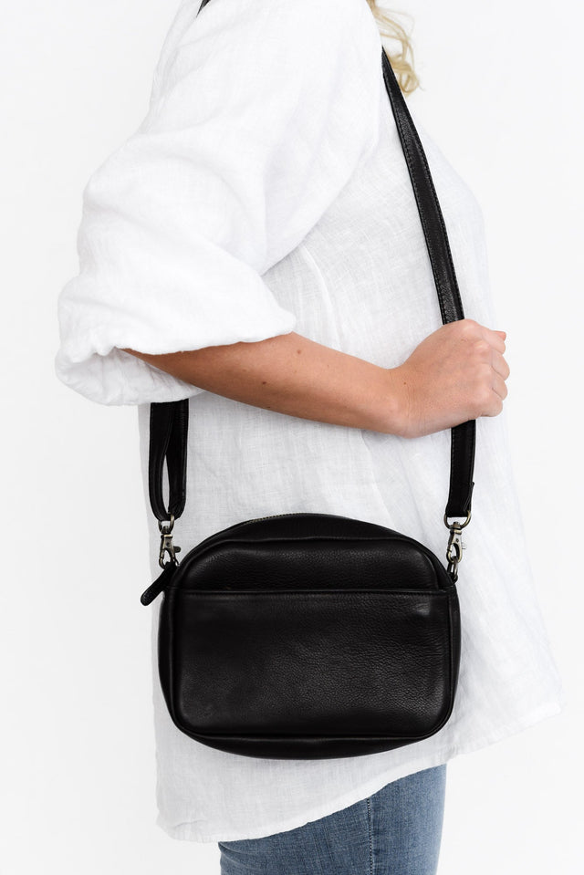 Mallie Black Leather Crossbody Bag image 2