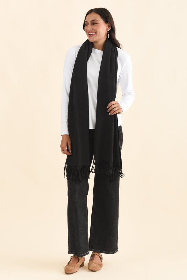 Malone Black Wool Blend Scarf image 2