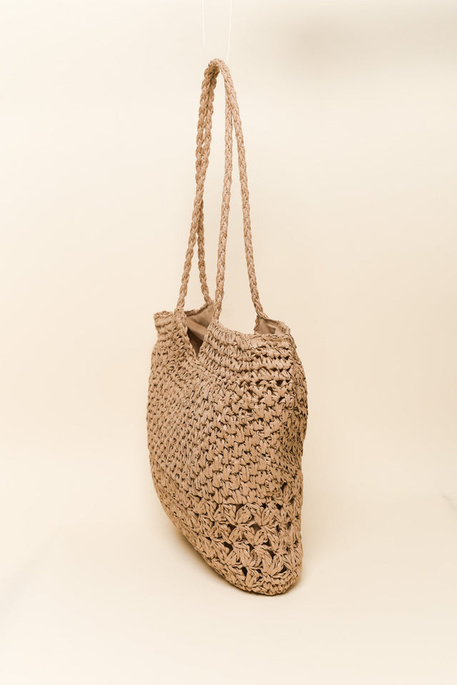 Malta Tan Straw Tote Bag