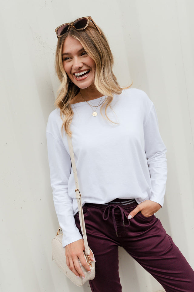 Moya White Cotton Hi Lo Top image 1