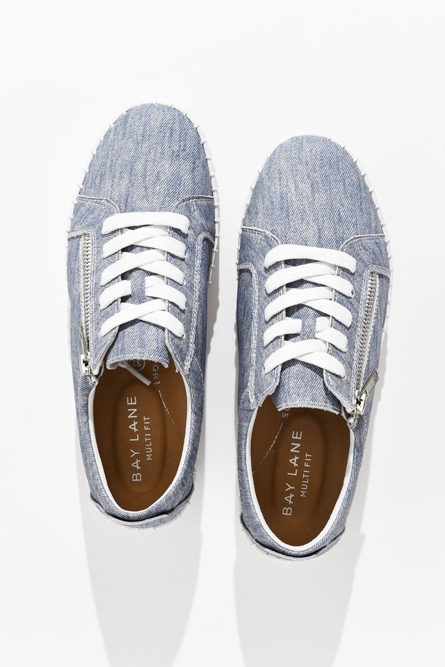 Medusa Blue Twill Platform Sneaker image 4