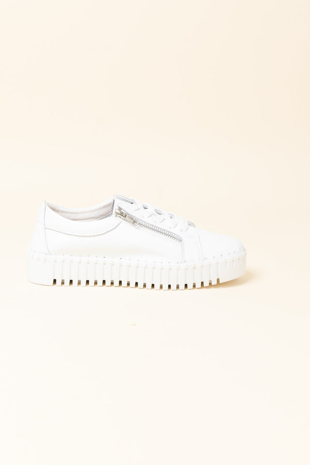 Merusa White Leather Platform Sneaker image 1
