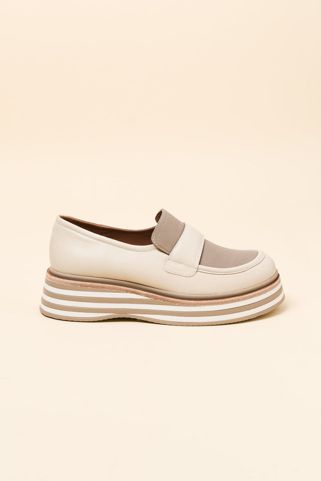 Moby Cream Leather Platform Loafer image 1