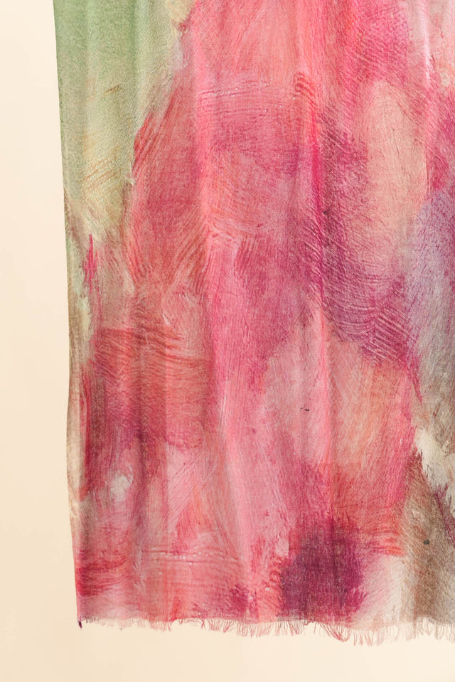 Nadia Pink Watercolor Merino Wool Scarf image 3