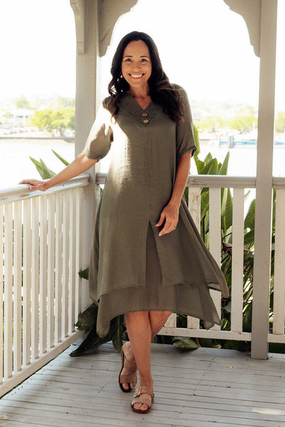 Nala Khaki Layers Dress Nala Khaki Layers Dress