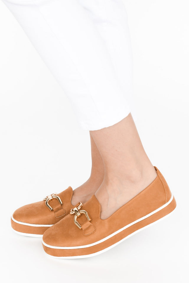 Natyia Camel Faux Suede Platform Loafer image 5