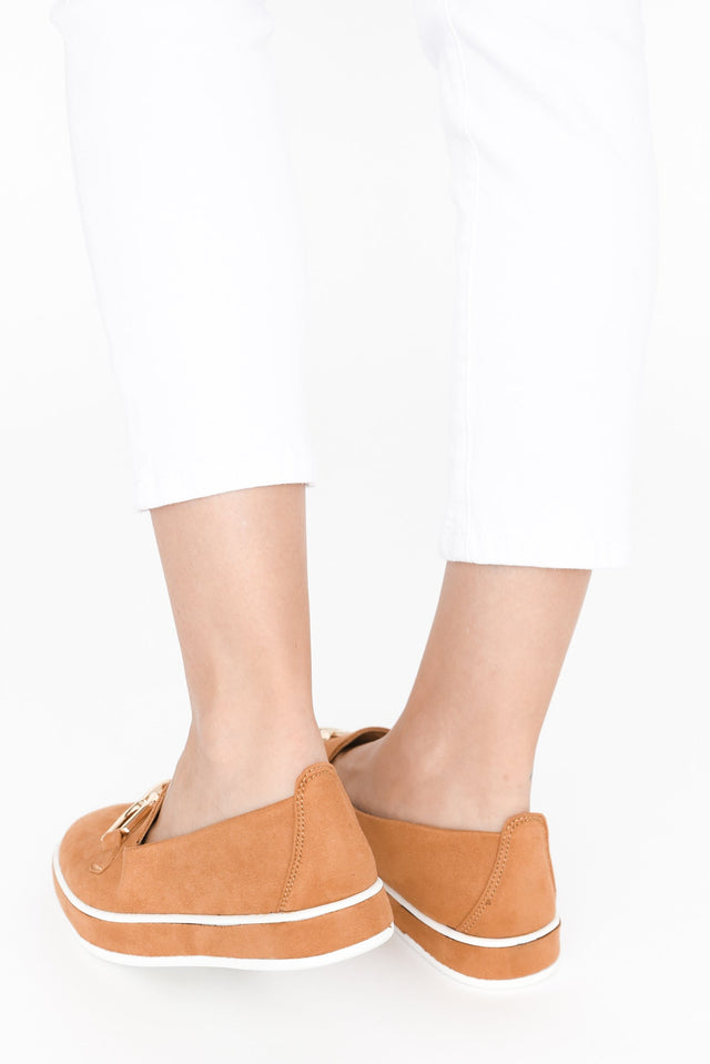 Natyia Camel Faux Suede Platform Loafer image 6