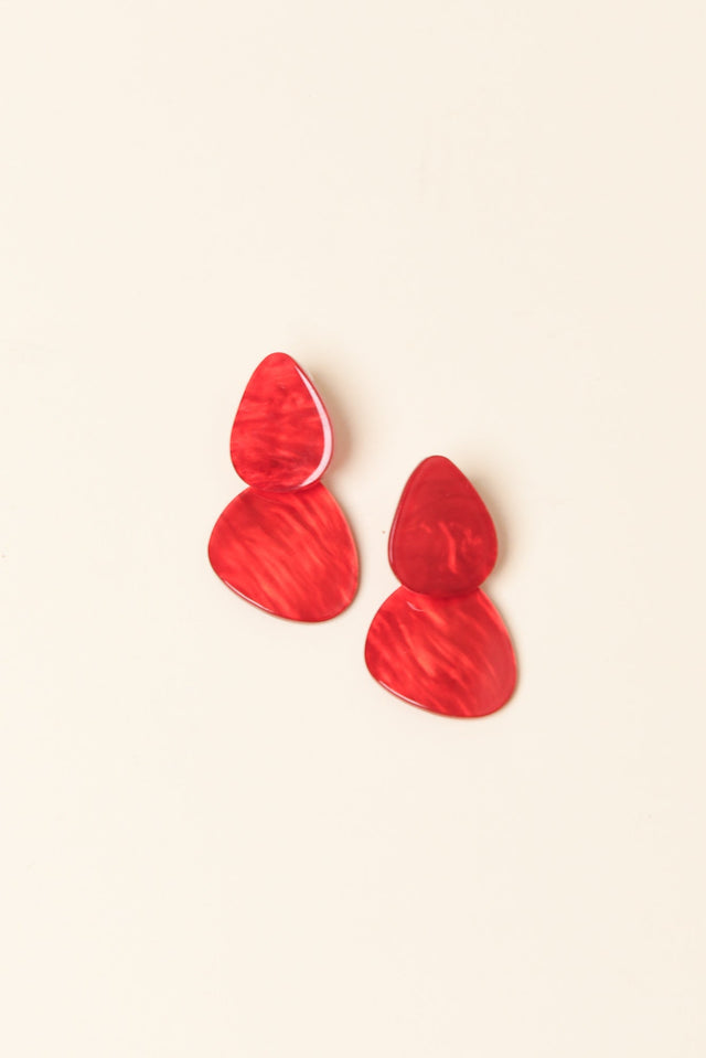Nellary Red Marble Drop Earrings image 1