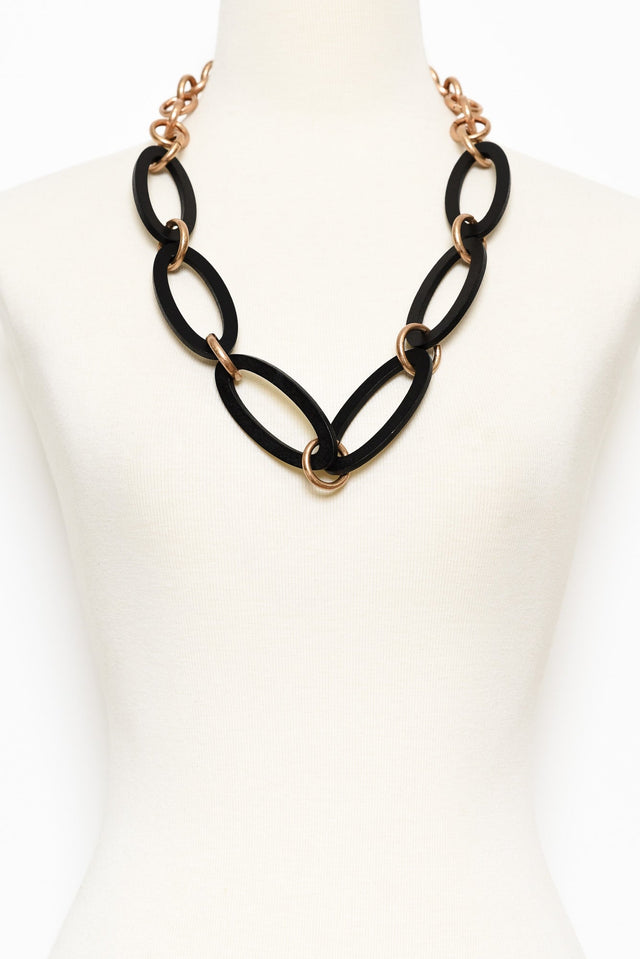 Nesci Black Wood Disk Necklace image 2