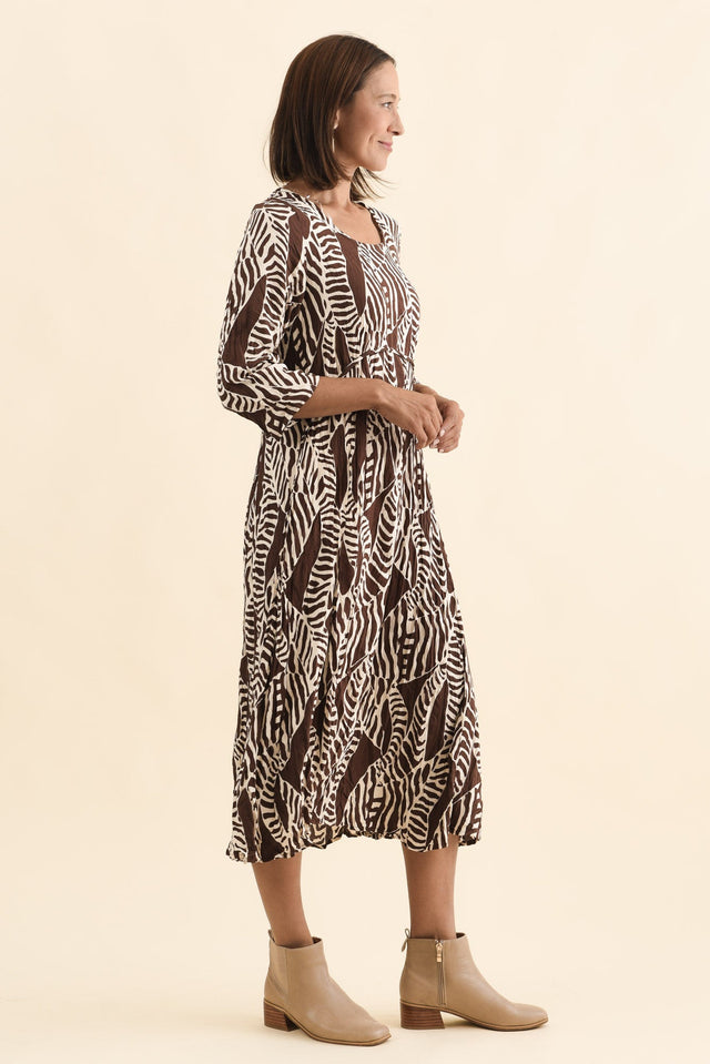 Nessa Brown Leaf Crescent Dress image 4