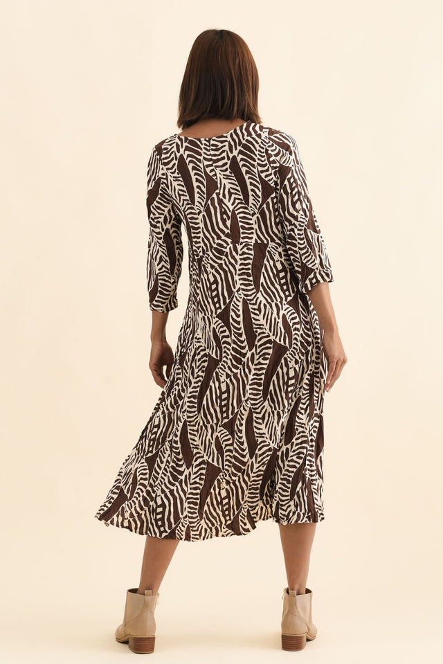 Nessa Brown Leaf Crescent Dress image 5