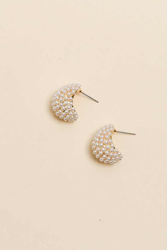 Nessa Gold Pearl Drop Earrings image 1
