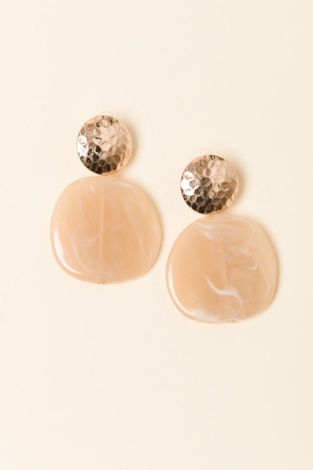 Nesta Cream Marble Drop Earrings image 1