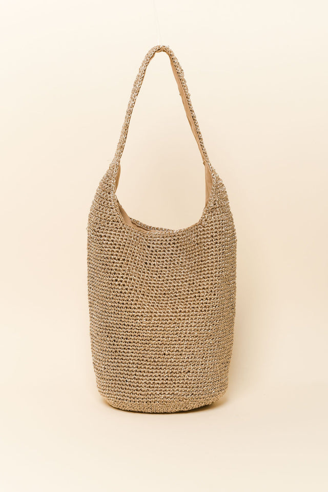 Nevada Gold Metallic Straw Shoulder Bag