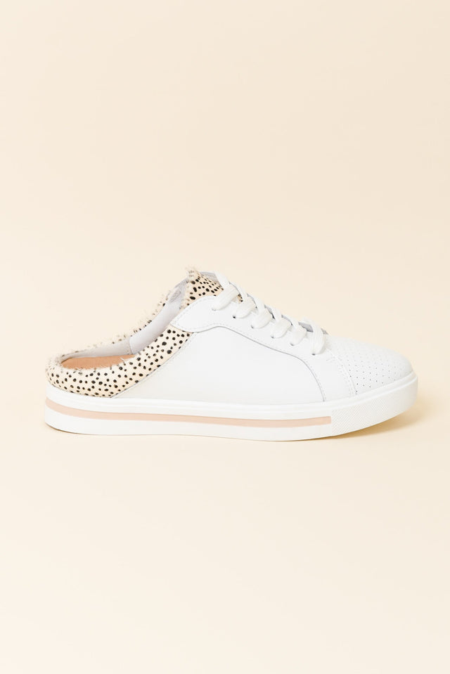 Nicky White Cheetah Leather Mule Sneaker image 1