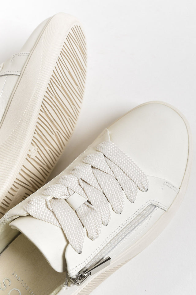 Noemi White Leather Zip Sneaker image 7