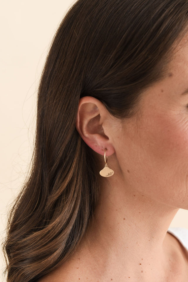 Odilia Gold Leaf Hoop Earrings image 2