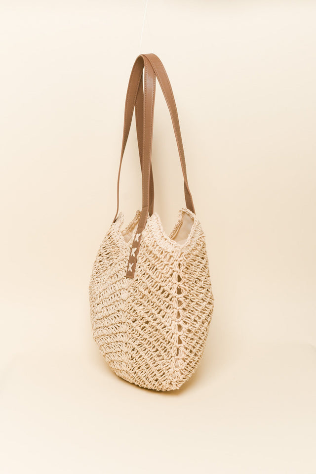 Oriana Natural Straw Shoulder Bag