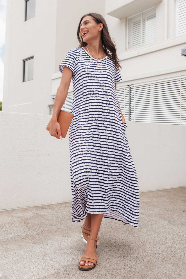 Patrick Navy Stripe Cotton Pocket Dress