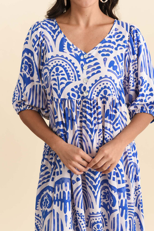 Pansy Blue Abstract Pocket Dress image 5