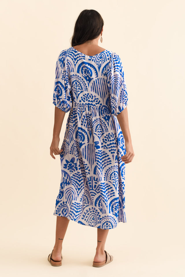 Pansy Blue Abstract Pocket Dress image 5