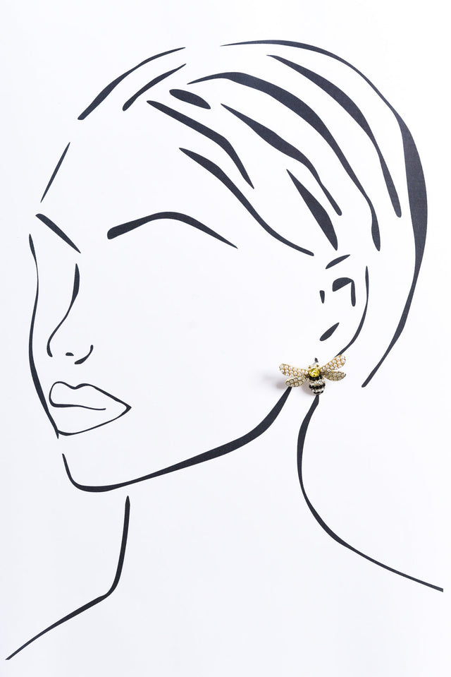 Paradox Silver Bee Stud Earrings image 2