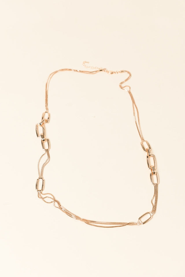 Protara Gold Rectangle Chain Necklace image 1