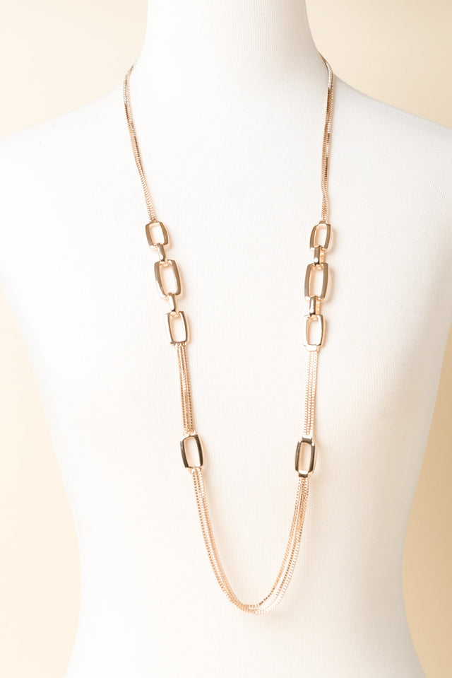 Protara Gold Rectangle Chain Necklace image 2