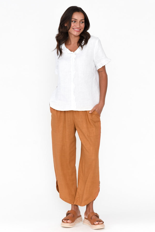 Scotty Rust Linen Cotton Pants image 3