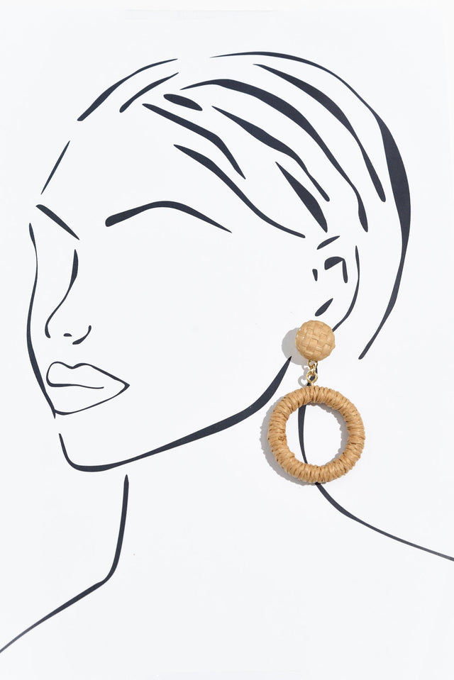 Regina Natural Straw Drop Earrings