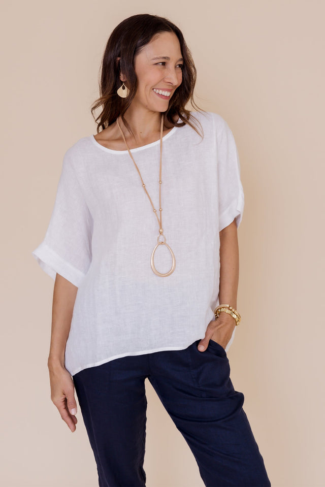 Chaya White Linen Top