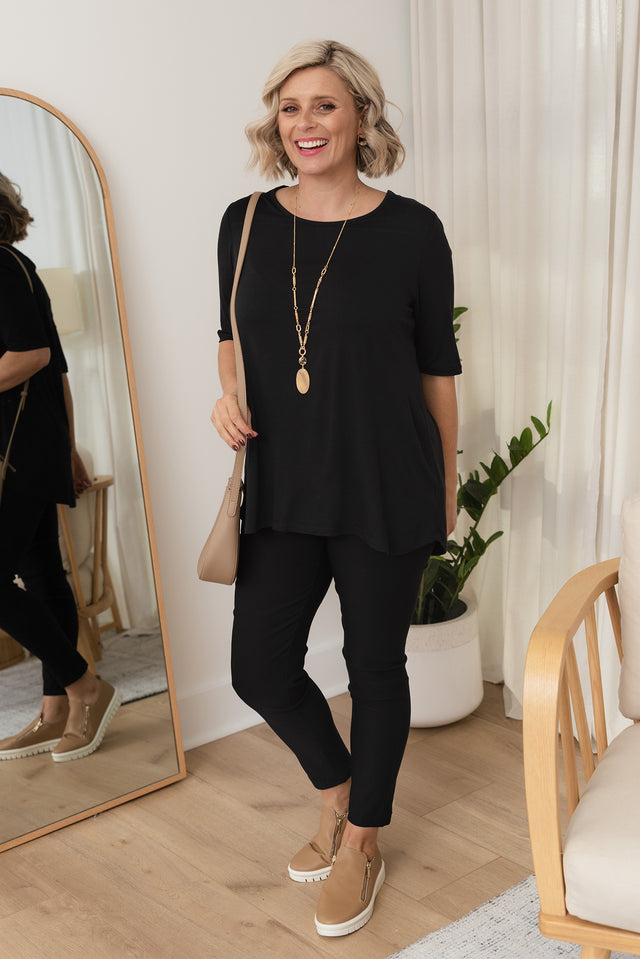 Maya Black Half Sleeve Tee image 1