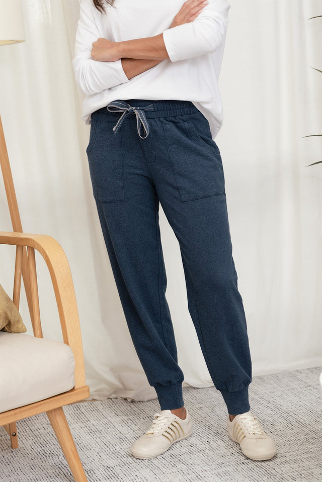 Hatia Navy Cotton Tie Sweatpants